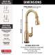 9990T-CZ-DST Broderick Single Handle Pull Down Bar or Prep Faucet with Touch2O Technology, Champagne Bronze