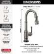 9990T-KS-DST Broderick Single Handle Pull Down Bar or Prep Faucet with Touch2O Technology, Black Stainless