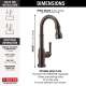 9990T-RB-DST Broderick Single Handle Pull Down Bar or Prep Faucet with Touch2O Technology, Venetian Bronze