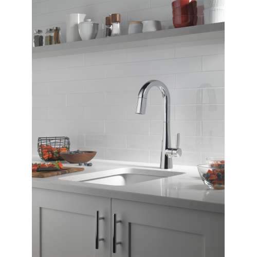 9991-PR-DST Monrovia Single Handle Pull Down Bar or Prep Faucet, Lumicoat Chrome