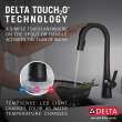 9991T-BL-DST Monrovia Single Handle Pull Down Bar or Prep Faucet with Touch2O Technology, Matte Black