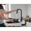 9991T-BL-DST Monrovia Single Handle Pull Down Bar or Prep Faucet with Touch2O Technology, Matte Black