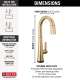 9991T-CZ-PR-DST Monrovia Single Handle Pull Down Bar or Prep Faucet with Touch2O Technology, Lumicoat Champagne Bronze