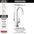 9991T-PR-DST Monrovia Single Handle Pull Down Bar or Prep Faucet with Touch2O Technology, Lumicoat Chrome