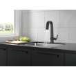 9993-BL-DST Pivotal Single Handle Pull Down Bar or Prep Faucet, Matte Black
