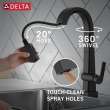 9993T-BL-DST Pivotal Single Handle Pull Down Bar or Prep Faucet with Touch2O Technology, Matte Black