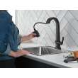 9993T-BL-DST Pivotal Single Handle Pull Down Bar or Prep Faucet with Touch2O Technology, Matte Black