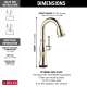 9997T-PN-PR-DST Cassidy Single Handle Pull Down Bar or Prep with Touch2O Technology, Lumicoat Polished Nickel