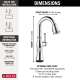 9997T-PR-DST Cassidy Single Handle Pull Down Bar or Prep with Touch2O Technology, Lumicoat Chrome
