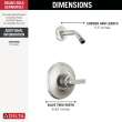 T14289-SS-PR-LHD Tetra 14 Series Shower Trim Less Head, Lumicoat Stainless