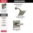 T14299-SS-PR Pivotal Monitor 14 Series H2Okinetic Shower Trim, Lumicoat Stainless