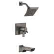 T17499-KS-PR Pivotal Monitor 17 Series H2Okinetic Tub and Shower Trim, Lumicoat Black Stainless