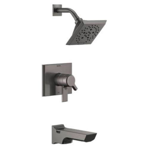 T17499-KS-PR Pivotal Monitor 17 Series H2Okinetic Tub and Shower Trim, Lumicoat Black Stainless