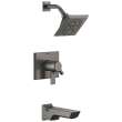 T17499-KS-PR Pivotal Monitor 17 Series H2Okinetic Tub and Shower Trim, Lumicoat Black Stainless