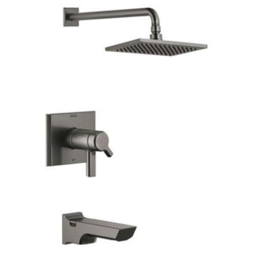 T17T499-KS-PR Pivotal TempAssure 17T Series H2Okinetic Tub & Shower Trim, Lumicoat Black Stainless