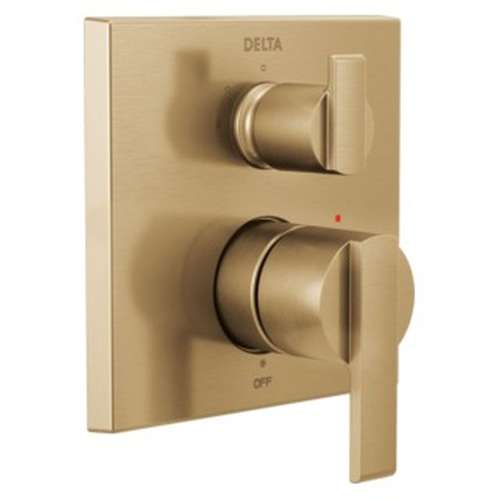 T24867-CZ Ara Angular Modern Monitor 14 Series Valve Trim with 3-Setting Integrated Diverter, Champagne Bronze