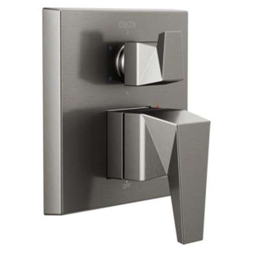 T24943-KS-PR Trillian Two-Handle Monitor 14 Series Valve Trim with 6-Setting Diverter, Lumicoat Black Stainless