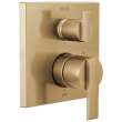 T24967-CZ Ara Angular Modern Monitor 14 Series Valve Trim with 6-Setting Integrated Diverter, Champagne Bronze