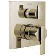 T24967-PN Ara Angular Modern Monitor 14 Series Valve Trim with 6-Setting Integrated Diverter, Polished Nickel