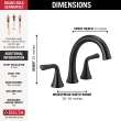 T2733-BL Kayra Delta Kayra Roman Tub Trim, Matte Black