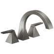 T2746-KS-PR Trillian Delta Trillian Two-Handle Roman Tub Trim, Lumicoat Black Stainless