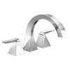 T2746-PR Trillian Delta Trillian Two-Handle Roman Tub Trim, Lumicoat Chrome