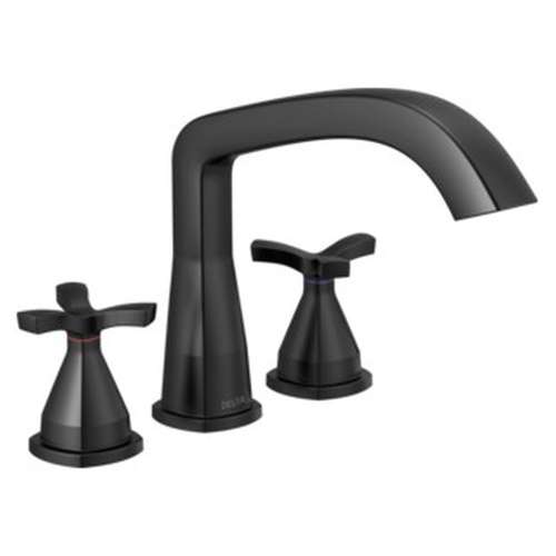 T27766-BL Stryke Delta Stryke Three Hole Roman Tub Trim, Matte Black