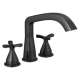 T27766-BL Stryke Delta Stryke Three Hole Roman Tub Trim, Matte Black