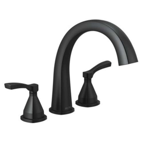 T2777-BL Stryke Delta Stryke Three Hole Roman Tub Trim, Matte Black