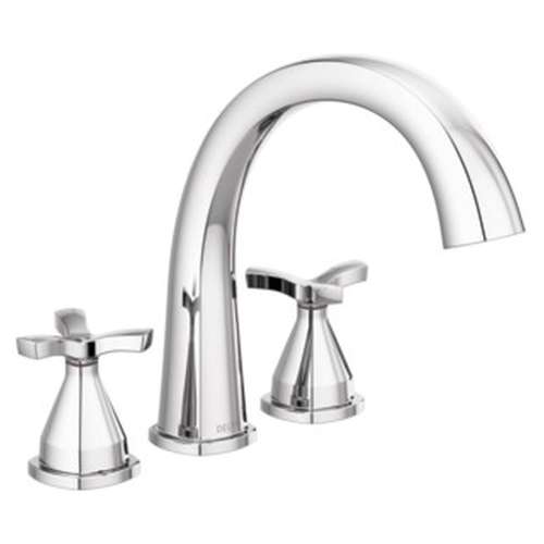 T27776 Stryke Delta Stryke Three Hole Roman Tub Trim, Chrome