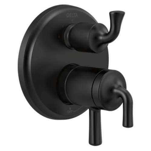 T27833-BL Kayra 2-Handle Monitor 17 Series Valve Trim with 3- or 6- Setting Diverter, Matte Black