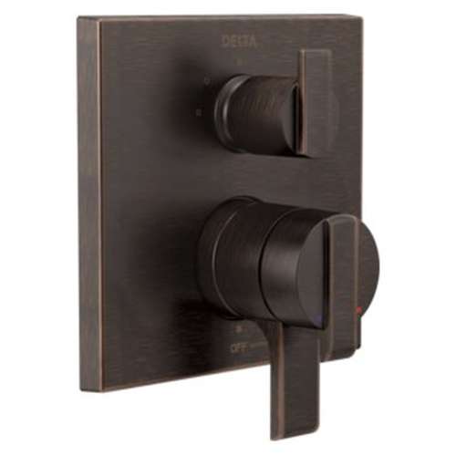 T27867-RB Ara Angular Modern Monitor 17 Series Valve Trim with 3-Setting Integrated Diverter, Venetian Bronze