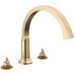 T2788-CZ-PR-LHP Tetra Delta Tetra Roman Tub Trim, Lumicoat Champagne Bronze
