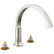 T2788-SS-PR-LHP Tetra Delta Tetra Roman Tub Trim, Lumicoat Stainless