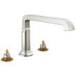 T2789-SS-PR-LHP Tetra Delta Tetra Roman Tub Trim, Lumicoat Stainless
