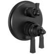 T27956-BL Dorval Traditional 2-Handle Monitor 17 Series Valve Trim with 6 Setting Diverter, Matte Black