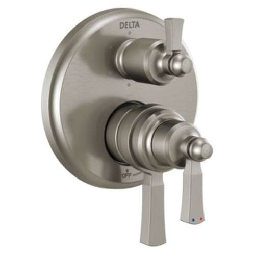 T27956-SS Dorval Traditional 2-Handle Monitor 17 Series Valve Trim with 6 Setting Diverter, Stainless