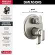 T27989-SS-PR Tetra 17 Series Integrated Diverter Trim with 6-Setting, Lumicoat Stainless