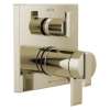 T27T867-PN Ara Angular Modern TempAssure 17T Series Valve Trim with 3-Setting Integrated Diverter, Polished Nickel