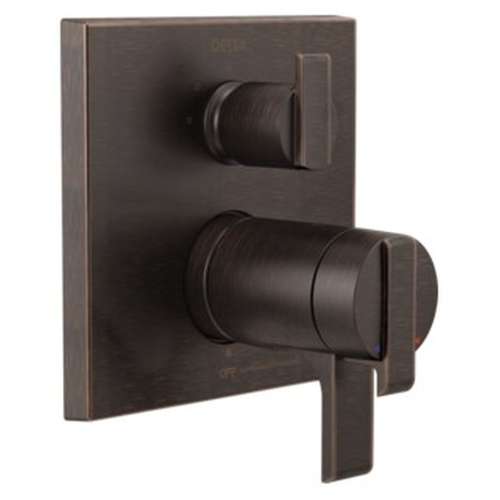 T27T867-RB Ara Angular Modern TempAssure 17T Series Valve Trim with 3-Setting Integrated Diverter, Venetian Bronze