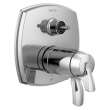 T27T876-LHP Stryke 17 Thermostatic Integrated Diverter Trim with Three Function Diverter Less Diverter Handle, Chrome