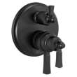 T27T956-BL Dorval Traditional 2-Handle Monitor 17T Series Valve Trim with 6 Setting Diverter, Matte Black