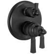 T27T956-BL Dorval Traditional 2-Handle Monitor 17T Series Valve Trim with 6 Setting Diverter, Matte Black
