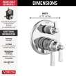 T27T956 Dorval Traditional 2-Handle Monitor 17T Series Valve Trim with 6 Setting Diverter