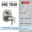 T27T989-SS-PR Tetra TempAssure 17T Series Integrated Diverter Trim with 6-Setting, Lumicoat Stainless
