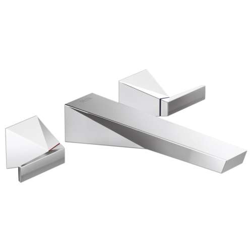 T3543LF-PR-WL Trillian Two Handle Wall Mount Bathroom Faucet Trim, Lumicoat Chrome