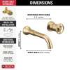 T3558LF-CZWL Trinsic Two Handle Wall Mount Bathroom Faucet Trim, Champagne Bronze