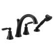 T4732-BL Woodhurst Delta Woodhurst Roman Tub with Hand Shower Trim, Matte Black