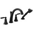 T4732-BL Woodhurst Delta Woodhurst Roman Tub with Hand Shower Trim, Matte Black