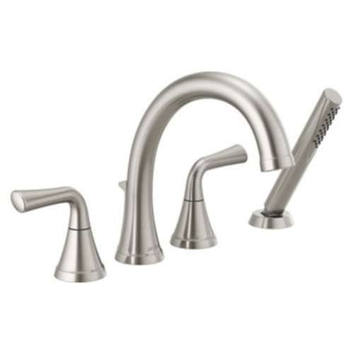 T4733-SS Kayra Delta Kayra Roman Tub Trim with Hand Shower, Stainless